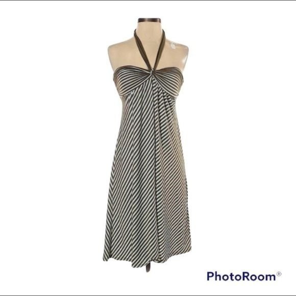 Ella Moss Dresses & Skirts - Ella Moss Women's Dress striped soft halter dress Brown Cream Size Small